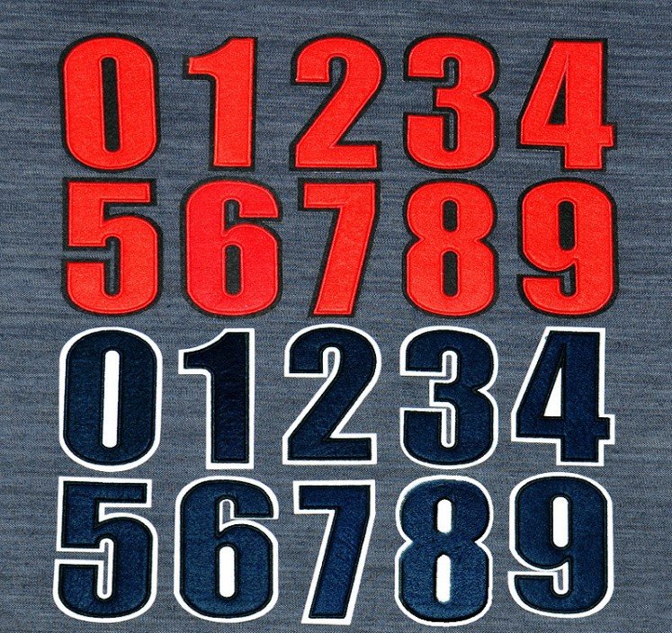 ironing and sewing red digital sticker 0-9 digital two colors optional clothes decoration cartoon cloth sticker badge sticker