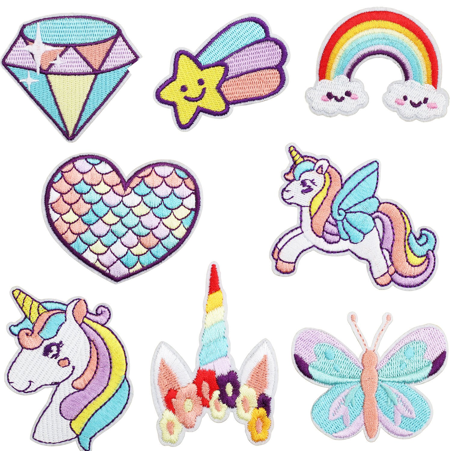 Dream Unicorn Embroidery Cloth Sticker Butterfly Patch Sticker Bag Decoration DIY Embroidery Label Meteor Shower Chapter Zai