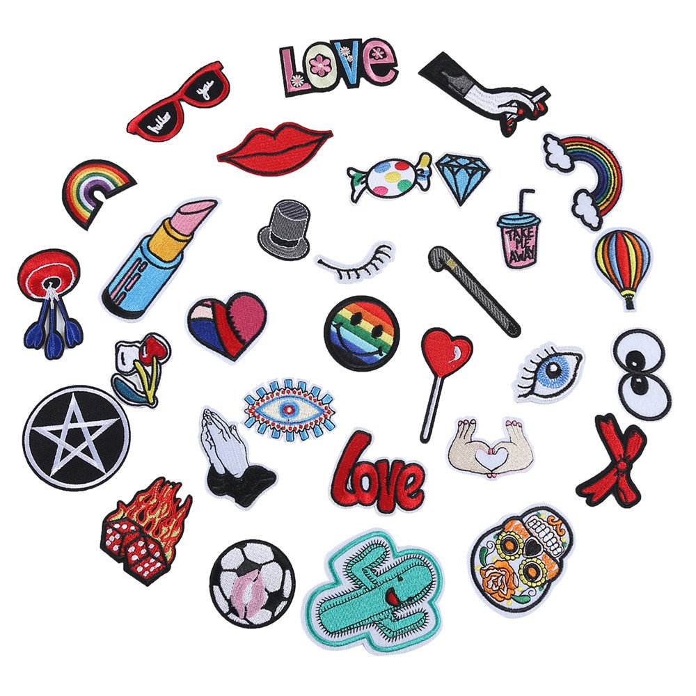 Color cartoon embroidery cloth sticker clothes Patch sticker pacth embroidery stamp Patch hole decorative sticker