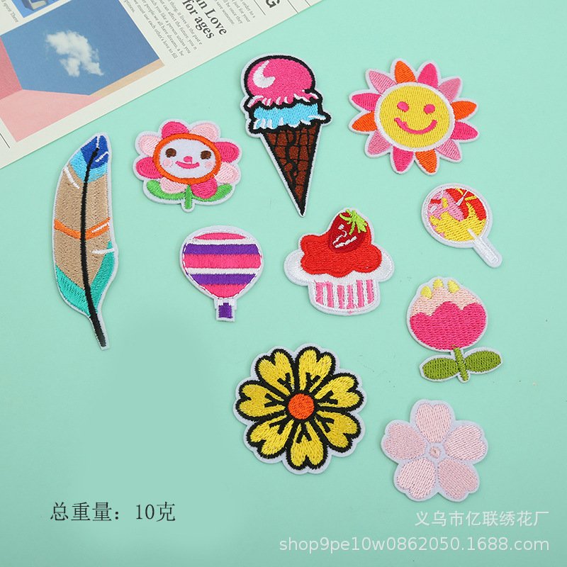 hot melt adhesive flower cloth sticker cartoon candy ice cream clothing accessories leaf sticker