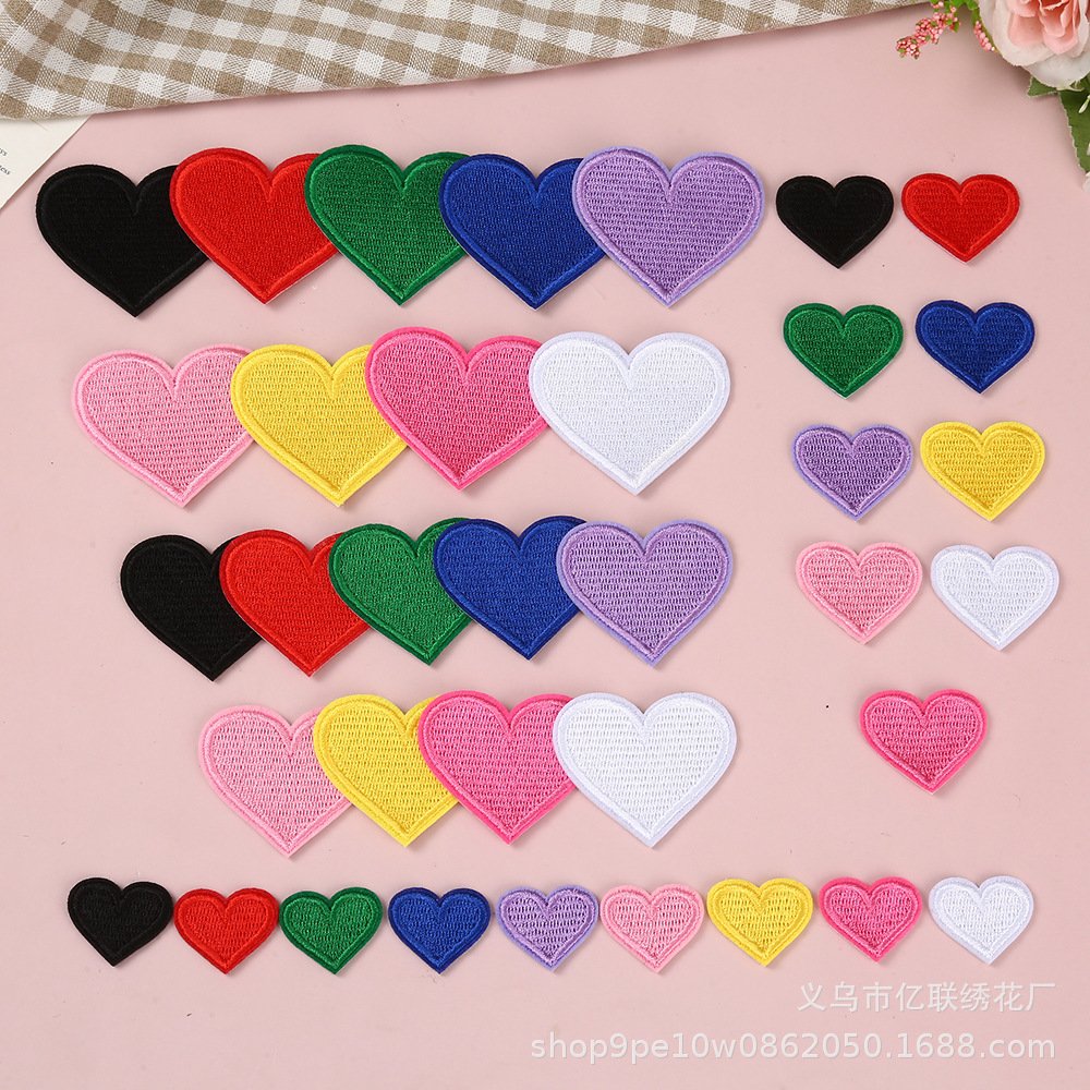 Embroidery cloth stickers, love hot melt adhesive embroidery stickers, clothing hole patch stickers, handmade DIY clothing accessories