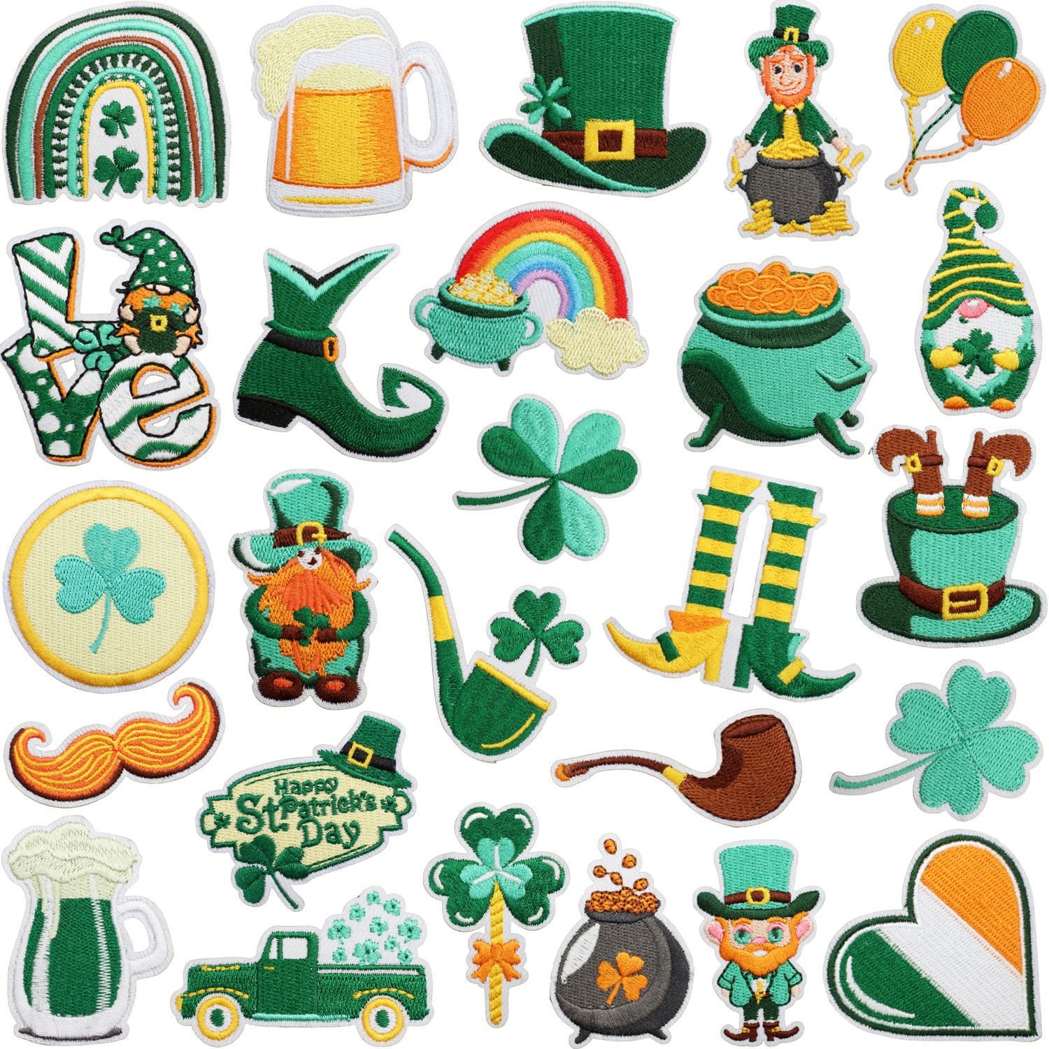 embroidery cloth sticker St. Patrick's Day chapter bag clothes decoration patch sticker beer embroidery label