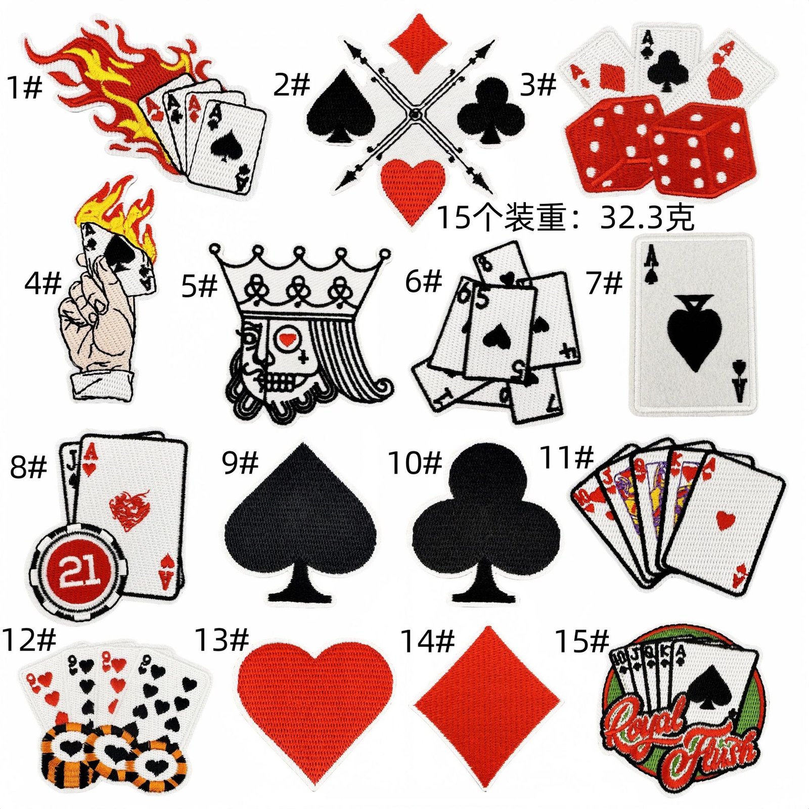 creative poker series embroidery cloth sticker love peach heart decorative patches patches electric embroidery piece spot wholesaleEmbroidered Iron on Patches for Clothes, Dress, Hat, Jeans, DIY Accessories Patches for Caps Backpacks Vest Harness -JY