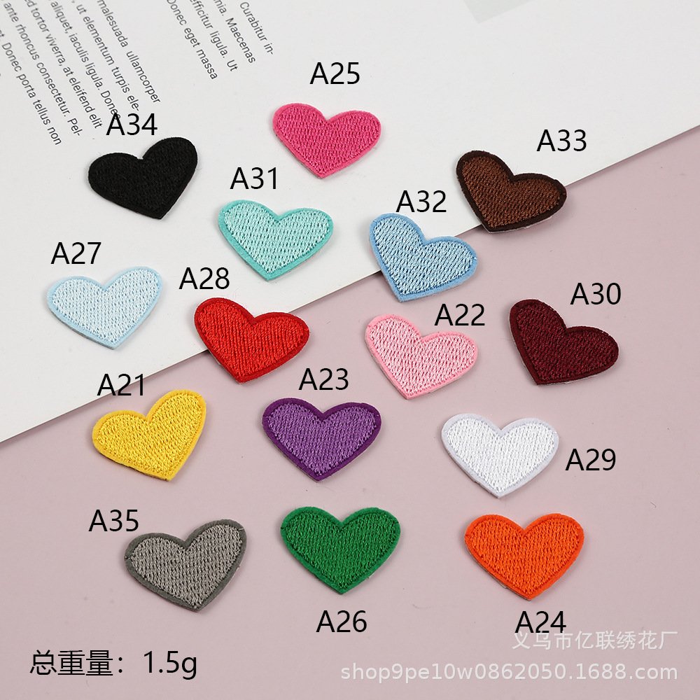 multicolor love embroidery cloth sticker, clothes, bags, hats, clothing accessories, heart patch stickers,