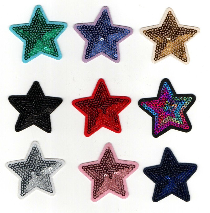 multicolor embroidered cloth sticker colored star sequin sticker clothes backpack hat clothing accessories patch sticker